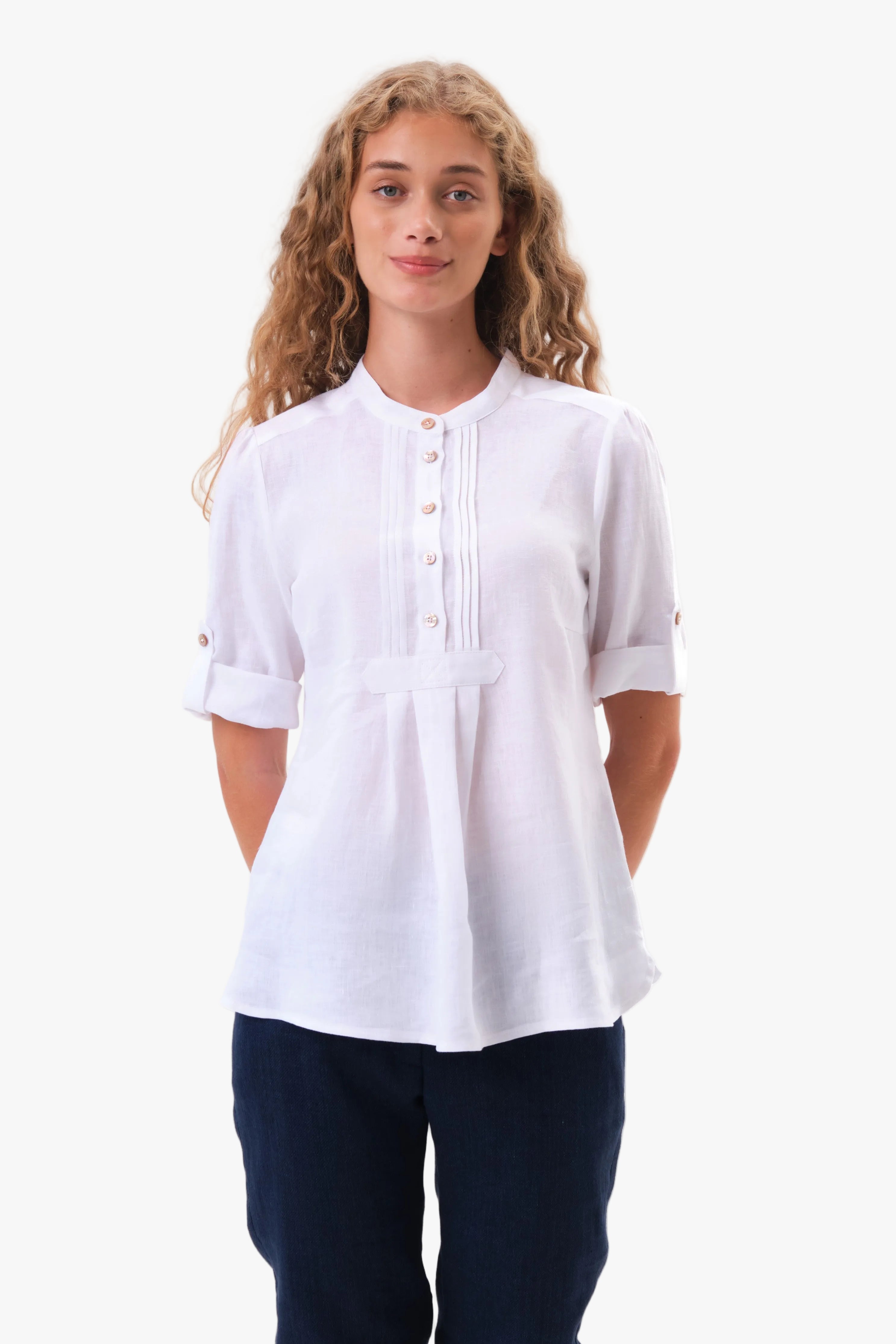 Damen Leinenbluse Balthild