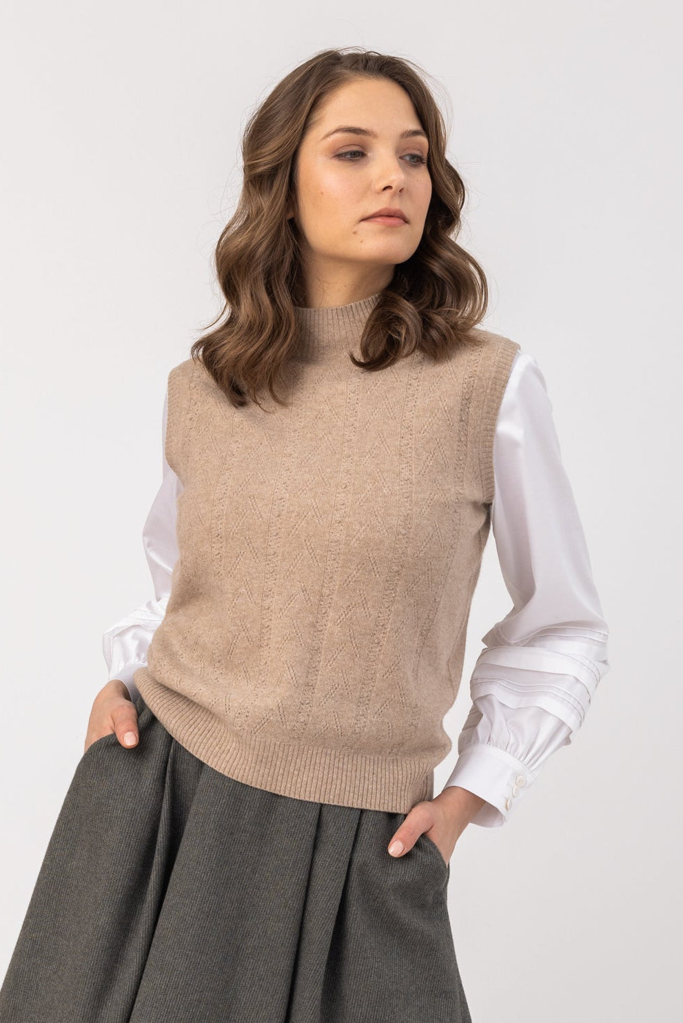 Women's Knitted Sweater Vest Panja